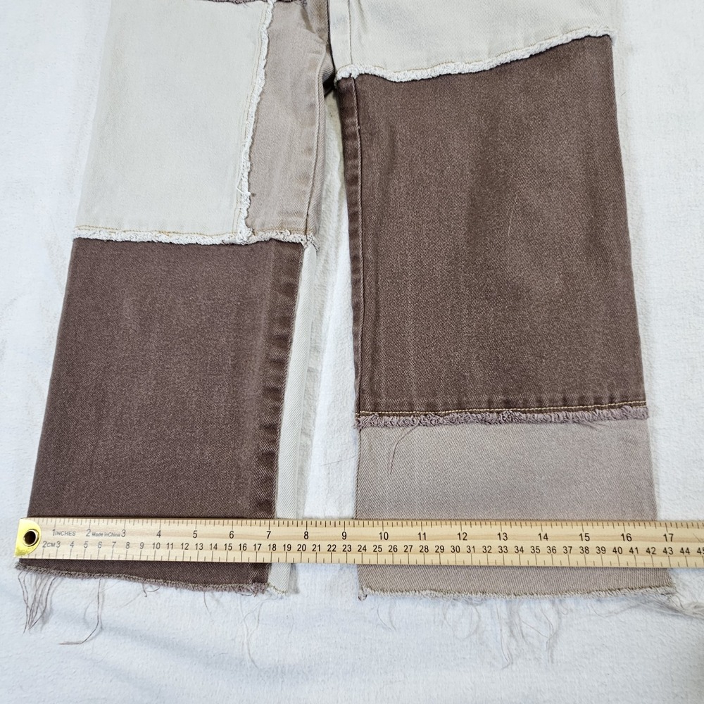 Hollister Jeans Woman Teen OR 24 31 Brown Patchwork Y2K Ultra High Rise Dad Jean - Picture 10 of 10
